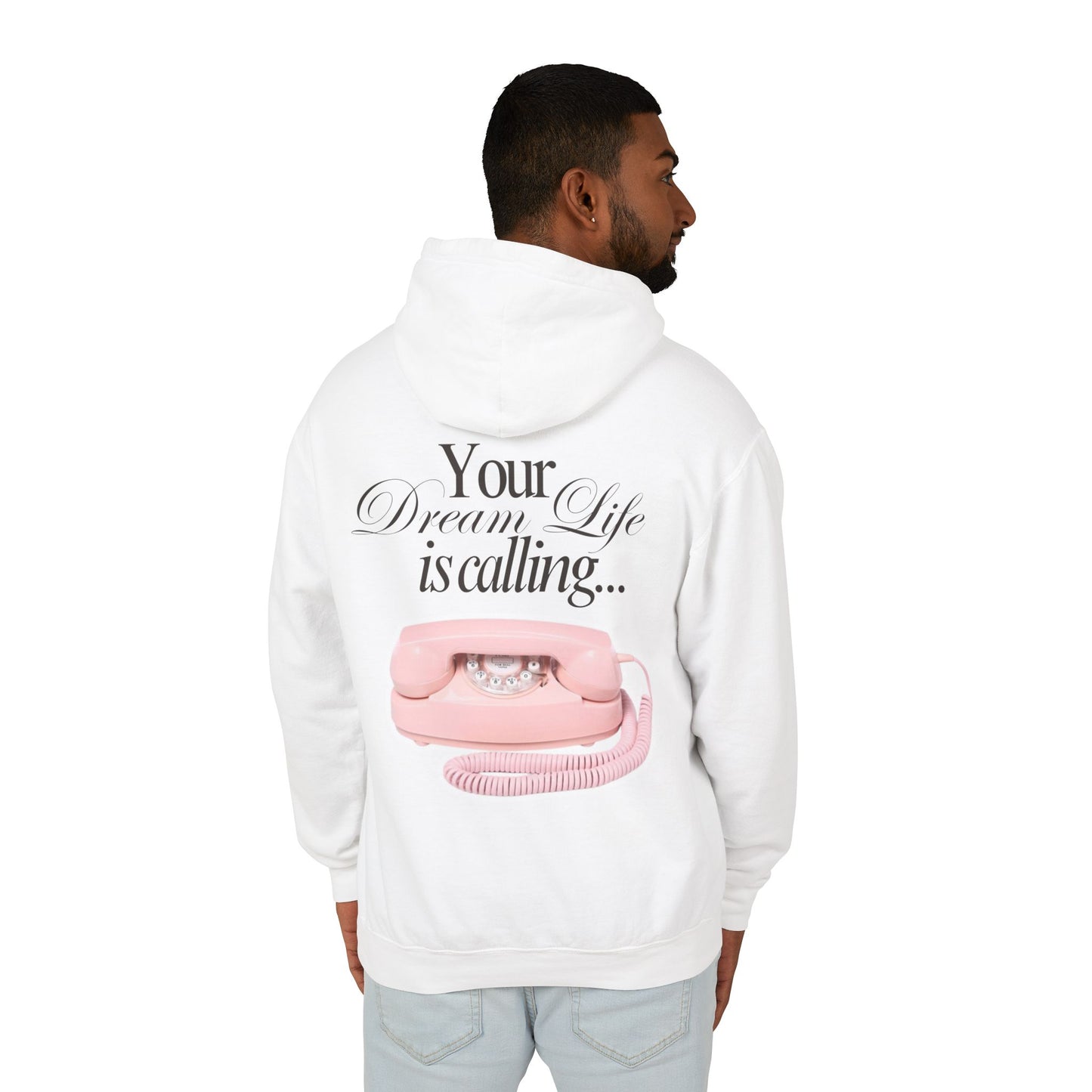 Dream Life Unisex Lightweight Hooded Sweatshirt, Casual Loungewear, Cozy Gift, Spring Fashion, Inspirational Hoodie