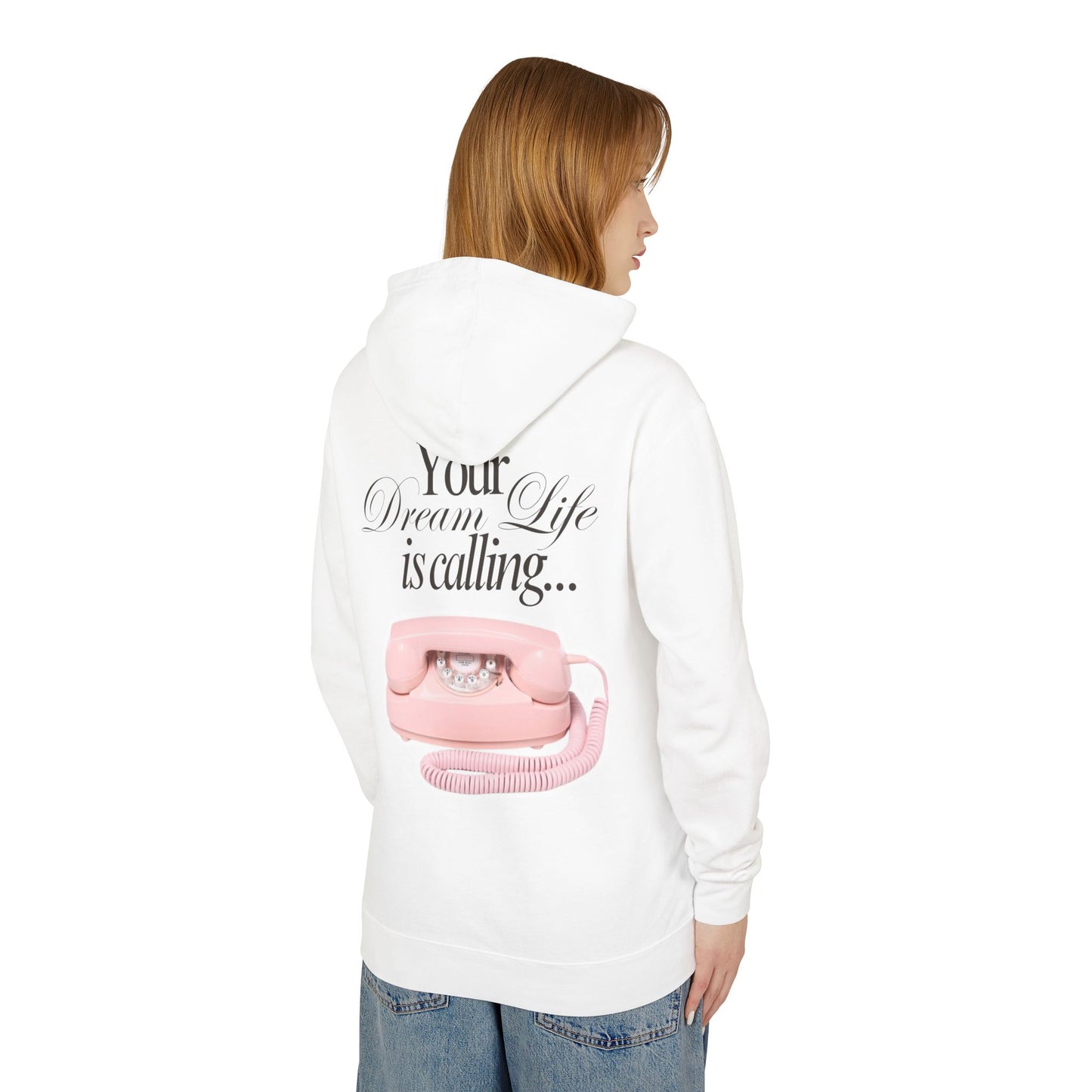 Dream Life Unisex Lightweight Hooded Sweatshirt, Casual Loungewear, Cozy Gift, Spring Fashion, Inspirational Hoodie