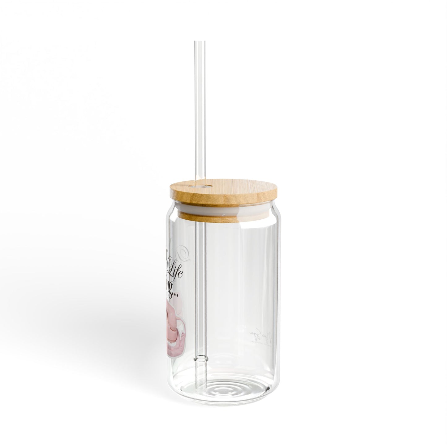 Dream Life Calling Sipper Glass - Girly Pink Feminine Motivational