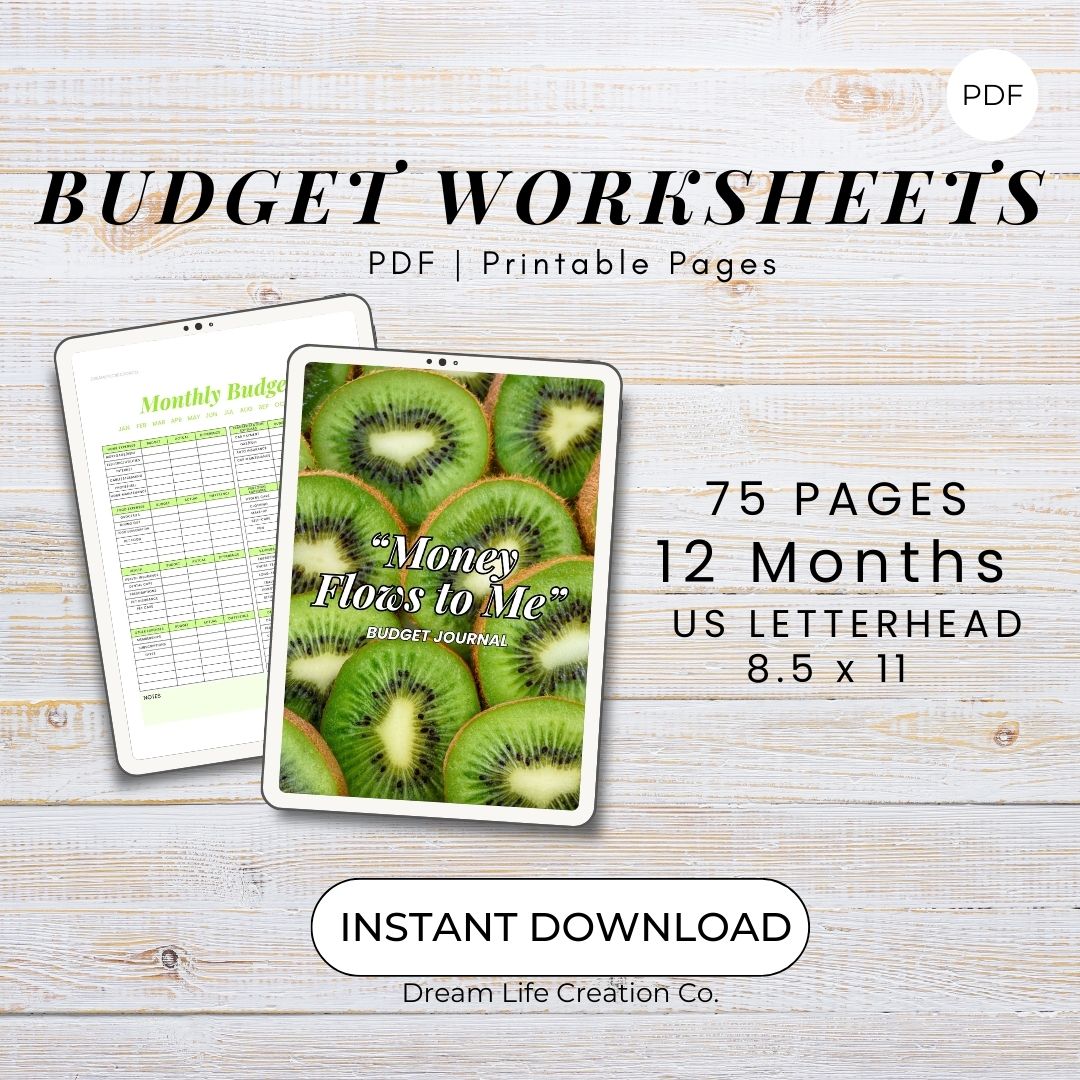 Money Flows to Me Budget Pages for Financial Goal Setting and Financial Planning
