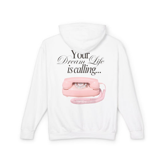Dream Life Unisex Lightweight Hooded Sweatshirt, Casual Loungewear, Cozy Gift, Spring Fashion, Inspirational Hoodie